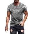 thumbnail image 1 of Birdeem Chemises pour Hommes Mode Hommes Confortables Imprimés Manches Courtes Col Rond Blouses Chemises, 1 of 12