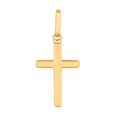thumbnail image 1 of 14k Yellow Gold Shiny Square Flat Style Cross Necklace Pendant, 1 of 1