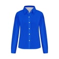 thumbnail image 5 of Besolor Button Down Shirts for Women Solid Color Long Sleeve Colared Tops Loose Office Blouses for Casual Work, 5 of 5