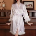 thumbnail image 1 of Tawop Robe Pyjama pour Femmes Peignoir pour Femmes Robe Décontractée Chemise de Nuit pour Femmes Blanc G, 1 of 4