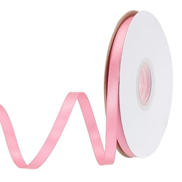 Uxcell Ruban Satin Gros-Grain Uni en Soie pour Bouquet de Mariage, Ruban pour Emballage de Cadeaux de la Saint-Valentin, Nœuds pour Boîte à Gâteau, Rose - 1/4 Pouces x 25 Yard