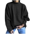 thumbnail image 1 of AherBiu Plus Size Sweaters for Women Ribbed Knited Long Sleeve Turtleneck Tops Loose Fitted Winter Pullover Sweaters, 1 of 6