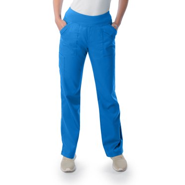 Landau ProFlex Pantalon d'Uniforme pour Femmes, 4 Poches, Coupe Moderne Ajustée, Taille de Yoga Extensible, Jambe Droite, Noir