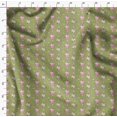 thumbnail image 4 of Soimoi Green Cotton Jersey Fabric Pink Flower & Check Print Sewing Fabric BTY 58 Inch Wide, 4 of 5