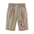 thumbnail image 2 of LOVZFMLL Short à Taille Élastique à Cordon Imprimé pour Femme Kaki TG, 2 of 3
