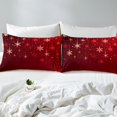 thumbnail image 4 of YST Draps de Lit de Noël Rouges pour Enfants, Drap-Housse à Imprimé Flocons de Neige Format Double, Literie Joyeux Noël Bonne Année Drap, Housse de Lit Saisons d'Hiver (Poche Profonde), 4 of 5