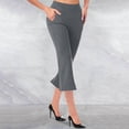 thumbnail image 2 of Penkiiy Women's High Waist Pull-On Flared Tummy Control Pants for Work, Dark Gray, S, 2 of 7