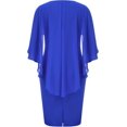 thumbnail image 2 of Hanna Nikole Robe à Manches Cape en Mousseline pour Femme, Grande Taille, Flatteuse, à Volants, avec Strass, Robe Crayon, 2 of 7