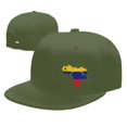 thumbnail image 4 of DouZhe Flat Brim Cap Snapback Hat, Venezuela Map Flag Prints Adjustable Green Adult Baseball Cap, 4 of 6