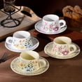 thumbnail image 4 of 85oz Chinese Floral Ceramic Coffee Cup Set Style White Orange Porcelain Tea Mug, 4 of 9