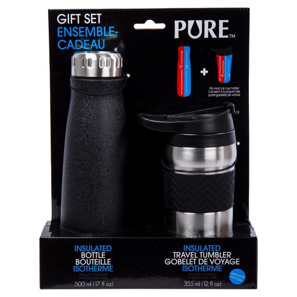 PURE Drinkware, Water Bottle and Coffee Tumbler Set