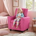 thumbnail image 4 of Costway Fauteuil Inclinable pour Enfants avec Porte-Gobelet avec Dossier et Repose-Pieds Réglables pour Garçons et Filles Rose+blanc, 4 of 10