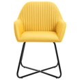 thumbnail image 2 of vidaXL Dining Chairs 2 pcs Yellow Fabric, 2 of 5