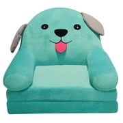 BKBP Plush Foldable Kids Sofa Cover Backrest Armchair 2 in 1 Foldable Cute Cartoon Lazy Sofa Children Flip Open Sofa Bed for Living Room Bedroom Without Liner Filler