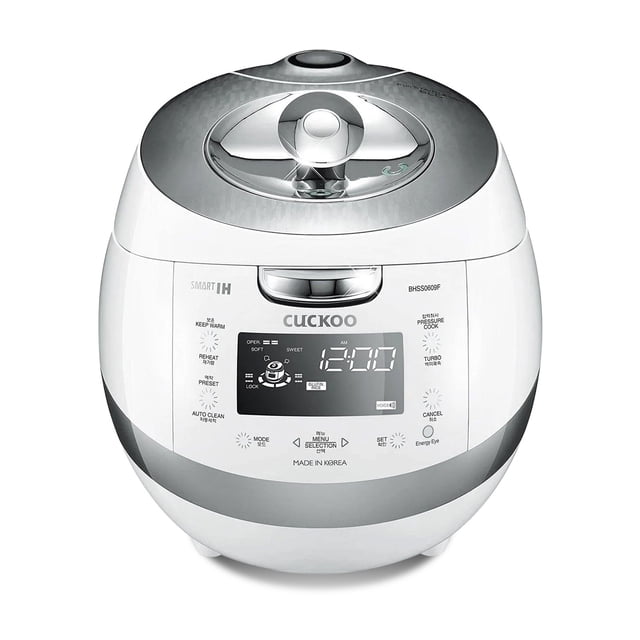 CUCKOO CRP-BHSS0609F | 6-Cup (Uncooked) Induction Heating Pressure Rice Cooker | 16 Menu Options, Made in Korea | White