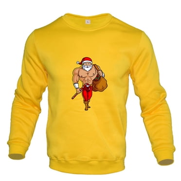 LUOGENLI Male T-shirts for Mens Men's Winter Christmas Casual Long Sleeve T Shirt Crew Christmas Hoodie Sweatshirt Tee T-shirts Mens White Easter Tee T-shirts Mens White Valentines Yellow S