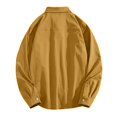 thumbnail image 5 of PMUYBHF Homme Noir Chemise Habillée pour Hommes Coupe Régulière Homme Automne Hiver Simple Décontractée Col à Revers Plage Manches Longues Vacances Plein Air Chemise de Vacances, 5 of 5