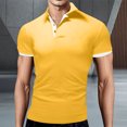 thumbnail image 3 of BOBOGOJP Polos Décontractés pour Hommes à Manches Courtes Légers à Séchage Rapide Randonnée Golf Pêche (Jaune,8TG), 3 of 4