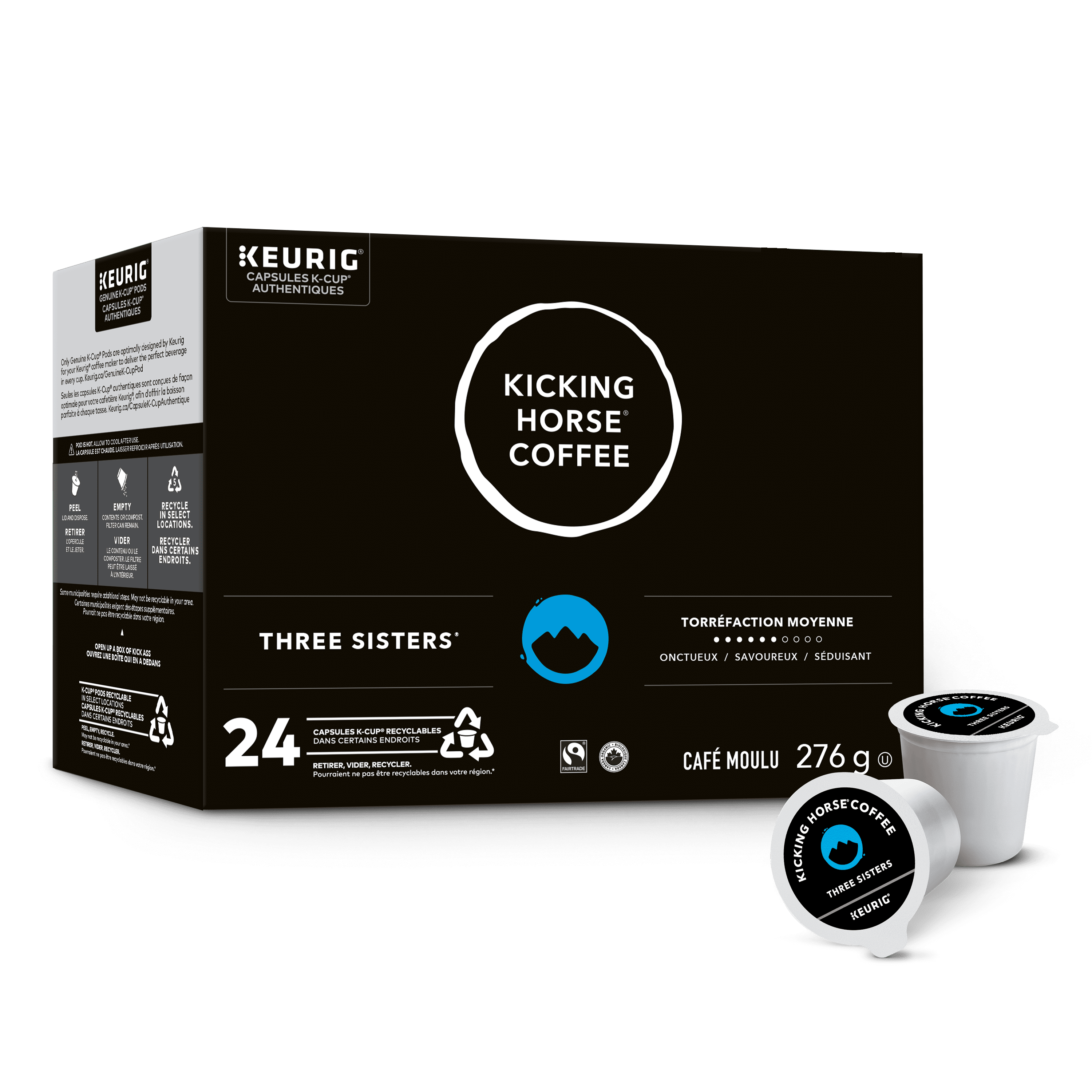 Kicking Horse Three Sisters, Medium Roast, K-Cup Coffee Pods, 24 Count