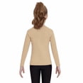 thumbnail image 4 of yardsong Girls' Winter Warm Fleece Ribbed Knit Top - Slim Fit Crewneck Base Layer Tee Khaki,4-8Years, 4 of 5