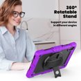 thumbnail image 4 of Case for Lenovo Tab K10 10.3 Inch / M10 FHD Plus 2020 2nd Gen with Screen Protector, 360 Degree Rotating Kickstand Hand Strap Heavy Duty Shockproof Cover with Shoulder Strap, Purple, 4 of 7