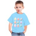 thumbnail image 2 of Penkiiy T-Shirts de Pâques pour Enfants Garçons Filles Mode Œufs de Pâques Imprimé Col Rond Manches Courtes 7 Ans Bleu, 2 of 4
