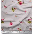 thumbnail image 1 of Soimoi Modal Satin Fabric Leaves & Carnation Floral Print Fabric by Yard 42 Inch Wide, 1 of 1