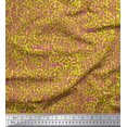 thumbnail image 1 of Soimoi Green Poly Georgette Fabric Leopard & Wild Animal Skin Printed Fabric 1 Yard 42 Inch Wide, 1 of 3