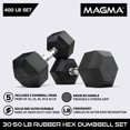 thumbnail image 2 of MAGMA Ensembles d'Haltères Hexagonaux en Caoutchouc de Qualité Supérieure, 2 of 8