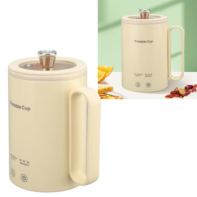 Portable Electric Kettle, Boil Dry Protection Rapid Heating 300W Mini Hot Water Boiler Compact for Tea White