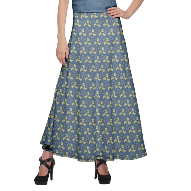 Moomaya Printed Rayon Skirt Wrap Style Plus Size Skirt Summer Wear Clothing