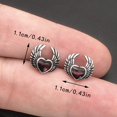 thumbnail image 3 of Riforla Boucles d'Oreilles Rétro Punk Gothique Sombre en Forme de Cœur Rouge Accessoires de Fête Personnalisés Argent, 3 of 4