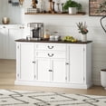 thumbnail image 2 of HOMCOM 58" Farmhouse Sideboard Buffet Cabinet with Charging Station White, 2 of 10