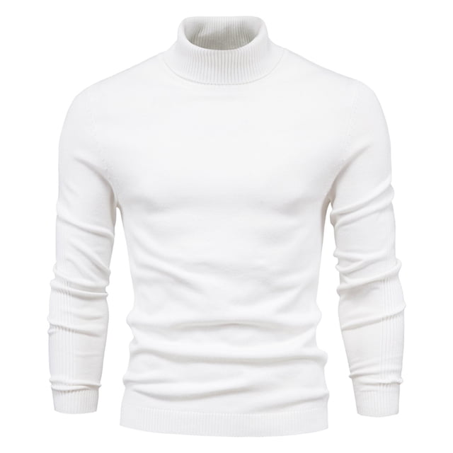 EGNMCR Chandail à Col Roulé pour Hommes, Chandails pour Hommes Chandail Uni à Col Montant pour Hommes Chandail à Manches Longues Ample Chandail de Base Haut Chandail Chandail à Col Roulé Hommes Chandail