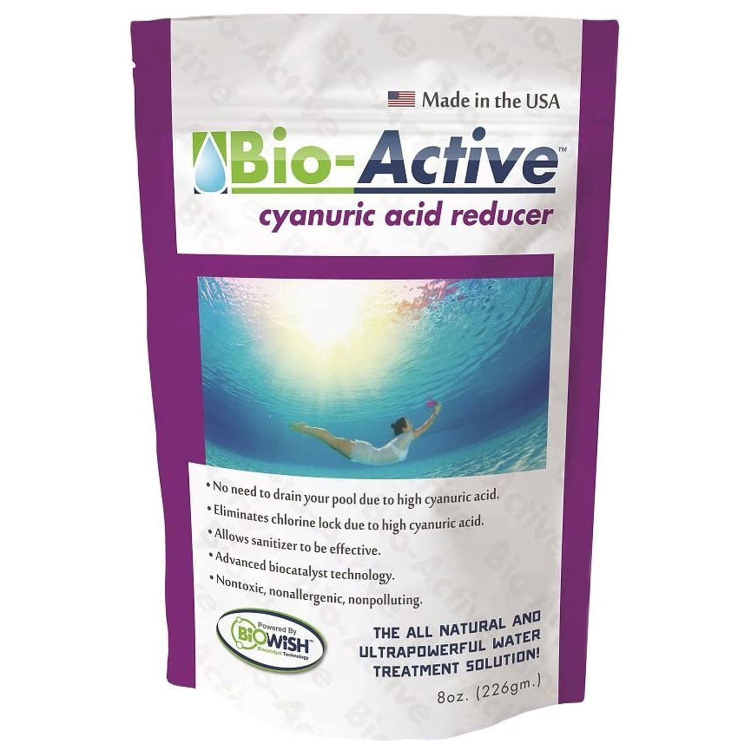 Bio-Active Products Stabilisateur Réducteur pour Piscine/réducteur à l'Acide Cyanurique, 8 oz