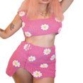 thumbnail image 1 of Women Two-Piece Clothes Set Floral Sleeveless Crop Tops And Knitted Skirt, 1 of 6