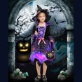 thumbnail image 2 of PMVFHDE Girl Wedding Dress Girls Light Up Witch Set Party Fancy Dress Up With Hat Fairy Stick And Tote Bag, 2 of 9