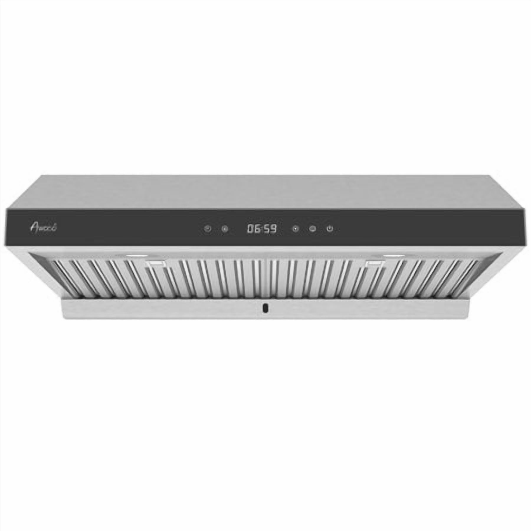 Awoco 30" Stainless Steel Under Cabinet 6 Speeds 900 Cfm Range Hood With Tempered Glass Touch Panel, Led Lights, Baffle Filters And Oil Collector, 7" High