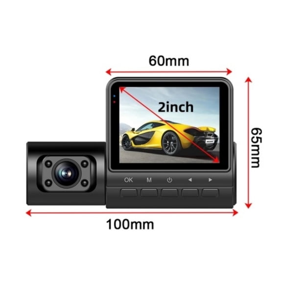 HD Car Recorder 1080P Camera Microphone Infrared Night Vision Cameras Dash Cam 2in Clear Car Rearview Mirror Car Video Recording Camcorder