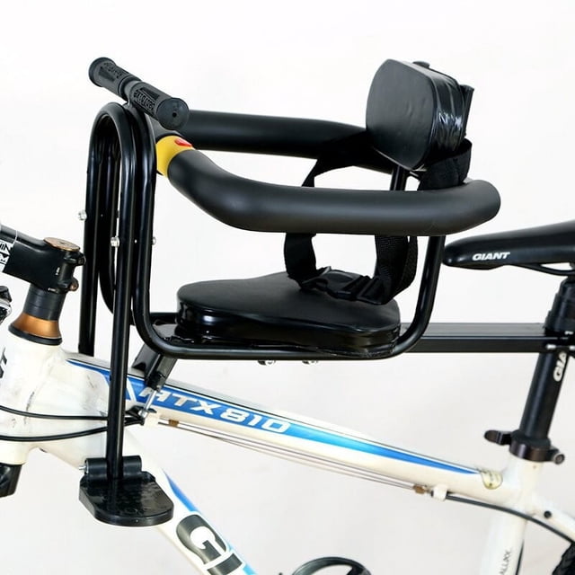 Siège de Vélo pour Enfant de 6e Gén. Monté à l'Avant pour Vélos de Montagne, Conception de Sécurité Tout Autour avec Fonction de Dégagement Rapide, Dossier Doux, Siège Rembourré Noir Durable, Accessoire de Conduite Convivial pour Enfants