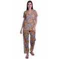 thumbnail image 1 of Moomaya Pyjama pour Femmes Ensemble de Pj Chemise de Pyjama en Coton Imprimé à Boutons Tenue de Nuit, 1 of 6