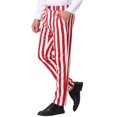 thumbnail image 4 of INSPIRE CHIC Men's Striped Dress Pant Classic Fit Flat Front Business Work Prom Trousers 34 Red White, 4 of 7