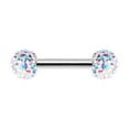 thumbnail image 4 of Pair of Nipple Rings Piercing Barbell w/ Ferido CZ Gem Ends - 9 Colors Available, 4 of 9