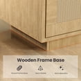thumbnail image 4 of Tall Industrial Book Shelf with Open Display Shelves, 5 Tier Bookshelf with Storage, Tall Bookcase with Rattan Doors, 5 Shelf Bookcase for Living Room, Bedroom, 4 of 7