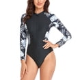 thumbnail image 1 of Maillot de Bain à Manches Longues Femme Maillot de Bain une-Pièce à Manches Longues pour Femmes Fermeture Éclair Imprimé Floral Maillot de Surf Robe à Manches Longues Femme Maillots de Bain à Manches Longues pour Femmes Robe à Manches Longues pour Femmes, 1 of 5