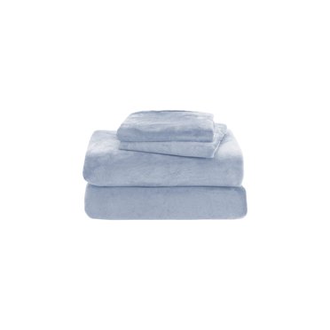 Maplenight Ensemble de Draps Jumeaux en Flanelle de Velours Doux de Qualité Supérieure, Lot de 2 - Drap Plat et Taie d'Oreiller - Literie en Molleton Douillette, Chaude, Antistatique et Anti-Boulochage pour un Confort Ultime Bleu Ciel