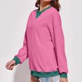 thumbnail image 4 of Pisexur Chandails en Molleton pour Femmes Mode Couleur Unie Manches Longues pour Femmes Décontracté Ample Col Rond Chandails en Molleton Confort Surdimensionné pour Femmes Chemises d'Automne Chandails à Capuchon Pull Tops, 4 of 8