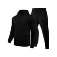 thumbnail image 1 of Innerwin Tracksuit Set Solid Color Men Sweatsuit Sports Hooded Athletic 2 Piece Jogging Suits Black S, 1 of 2