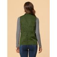 thumbnail image 4 of INSPIRE CHIC Gilet Utilitaire Sans Manches pour Femme à Cordon à la Taille avec Fermeture Éclair Vert Armée P, 4 of 4