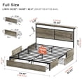 thumbnail image 3 of GUNAITO Full Size Bed Frame with Headboard and 4 Storage Drawers LED Bed Frame with USB Ports & Outlets Gray, 3 of 8